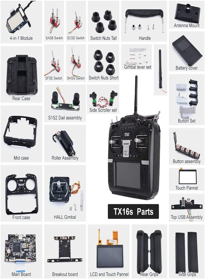 راديوماستر قطع غيار أصلية بديلة لجهاز الإرسال اللاسلكي RADIOMASTER TX16S، جميعها متوافقة مع مستشعر Hall TBS لجهاز الإرسال اللاسلكي RADIOMASTER TX16S (مجموعة مفتاح SASB). - Image 2